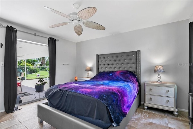 18671 Macgill Ave, Port Charlotte, FL 33948 - bedroom featuring access to exterior and ceiling fan