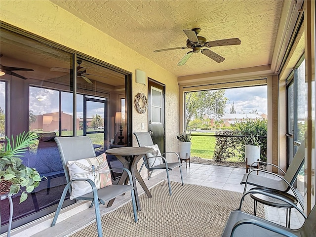 1335 Rock Dove Ct Unit 111, Punta Gorda, FL 33950 - sunroom / solarium featuring a ceiling fan