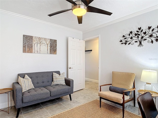 1335 Rock Dove Ct Unit 111, Punta Gorda, FL 33950 - sitting room featuring crown molding and ceiling fan