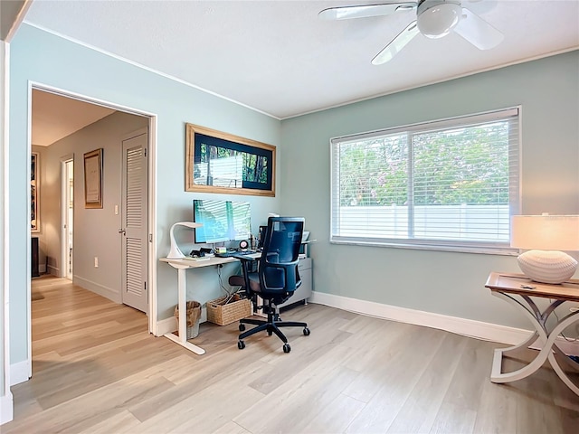 3274 Savage Rd, Sarasota, FL 34231 - office space featuring wood finished floors and a ceiling fan