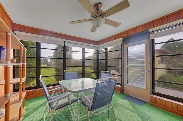 12001 Daroco Ln, North Port, FL 34287 - sunroom with ceiling fan and outdoor dining area