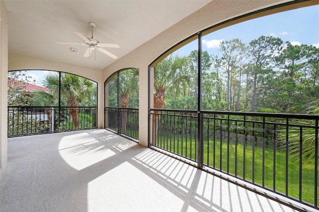 114 Bella Vista Ter Unit 6C, Nokomis, FL 34275 - unfurnished sunroom with a ceiling fan