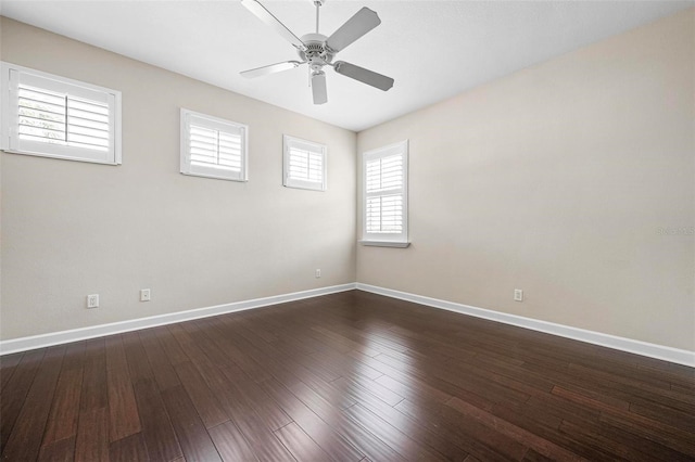 114 Bella Vista Ter Unit 6C, Nokomis, FL 34275 - empty room with a ceiling fan and dark wood finished floors