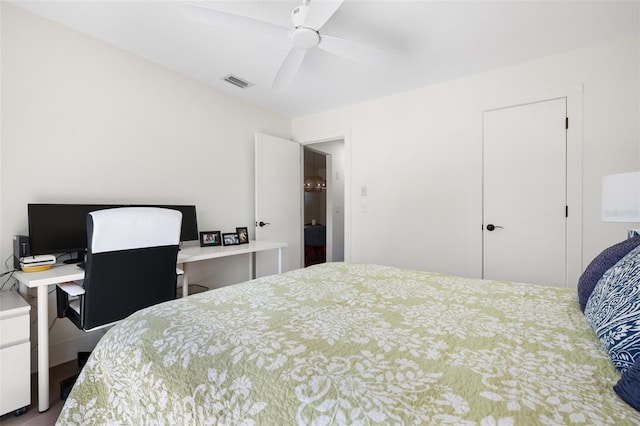 812 Garland Ave, Nokomis, FL 34275 - bedroom with ceiling fan and a desk