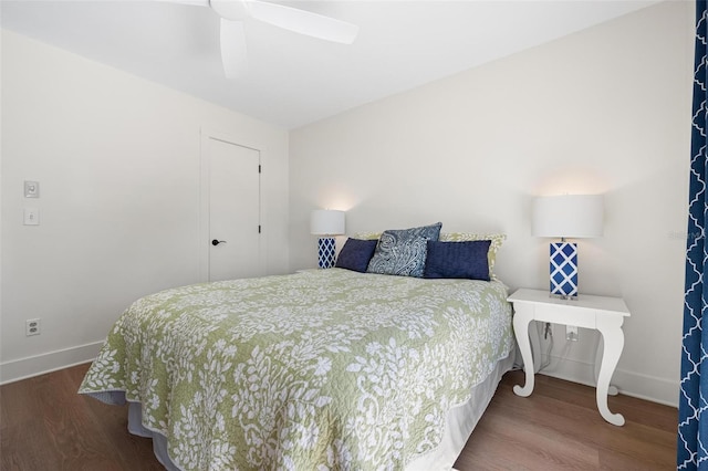 812 Garland Ave, Nokomis, FL 34275 - bedroom with wood finished floors and a ceiling fan