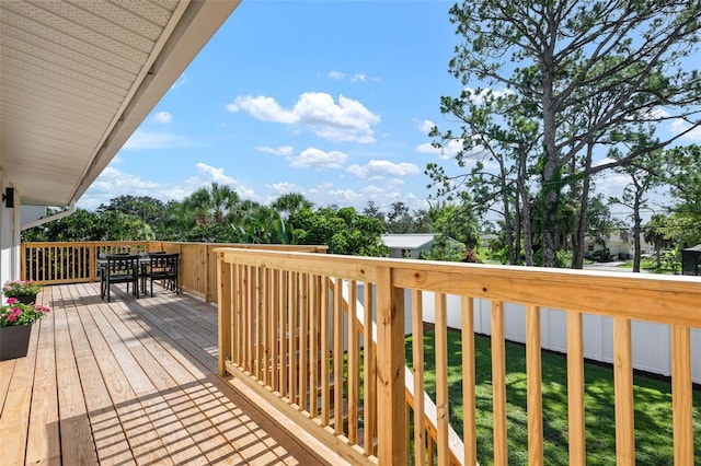 812 Garland Ave, Nokomis, FL 34275 - wooden deck featuring outdoor dining area