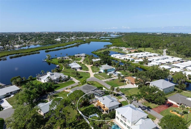 812 Garland Ave, Nokomis, FL 34275 - aerial view of residential area with a large body of water