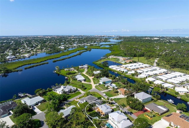 812 Garland Ave, Nokomis, FL 34275 - aerial view of property and surrounding area featuring a large body of water and nearby suburban area