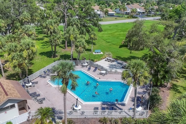 1088 Bird Bay Way Unit 307, Venice, FL 34285 - aerial view of a pool area and a tree filled landscape