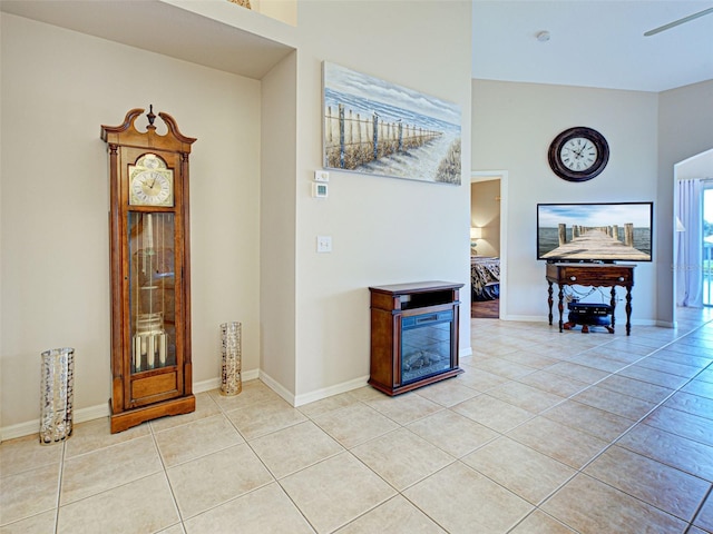 903 Addington Ct Unit 203, Venice, FL 34293 - hall featuring light tile patterned floors and a towering ceiling