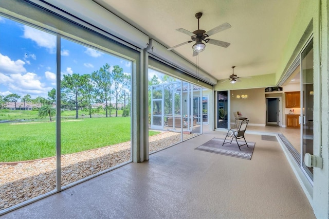 2471 Silver Palm Rd, North Port, FL 34288 - unfurnished sunroom with ceiling fan
