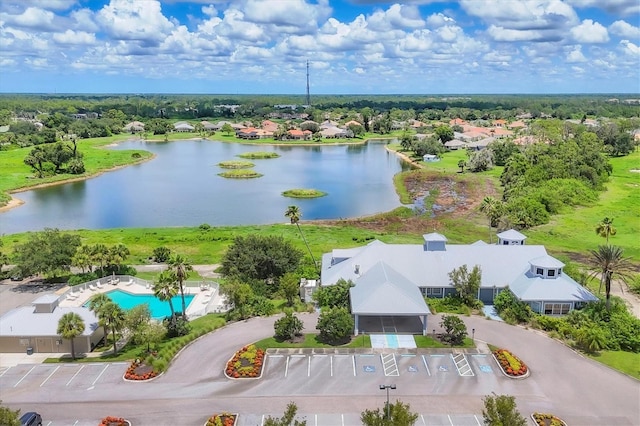 2471 Silver Palm Rd, North Port, FL 34288 - drone / aerial view of a large body of water and a pool