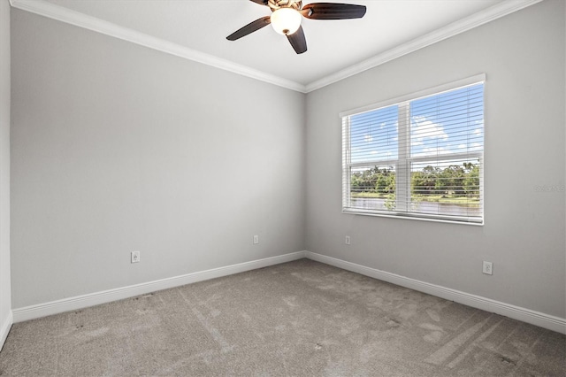 12301 Auburndale Ct, Venice, FL 34293 - carpeted spare room featuring ceiling fan and ornamental molding