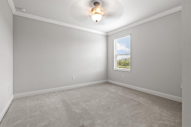 12301 Auburndale Ct, Venice, FL 34293 - carpeted empty room featuring ornamental molding, ceiling fan, and a smoke detector