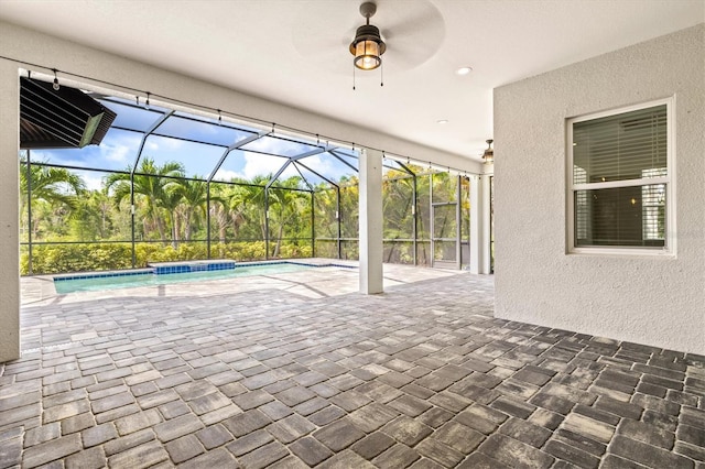 12301 Auburndale Ct, Venice, FL 34293 - view of patio with an outdoor pool and a lanai