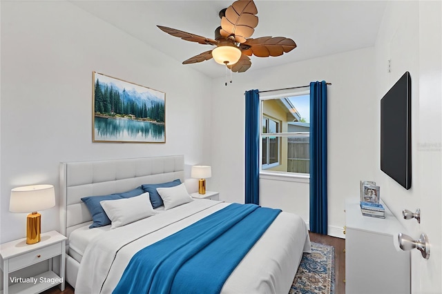 210 Duxbury Ave, Port Charlotte, FL 33952 - bedroom featuring wood finished floors and a ceiling fan