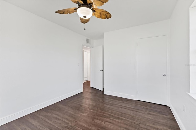 210 Duxbury Ave, Port Charlotte, FL 33952 - unfurnished bedroom featuring wood finished floors and a ceiling fan