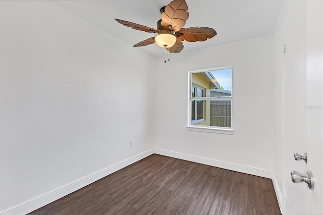 210 Duxbury Ave, Port Charlotte, FL 33952 - empty room featuring dark wood finished floors and a ceiling fan