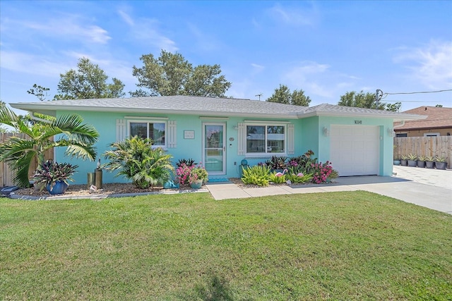 10341 Greenway Ave, Englewood, FL 34224 - ranch-style house featuring a garage, concrete driveway, and stucco siding