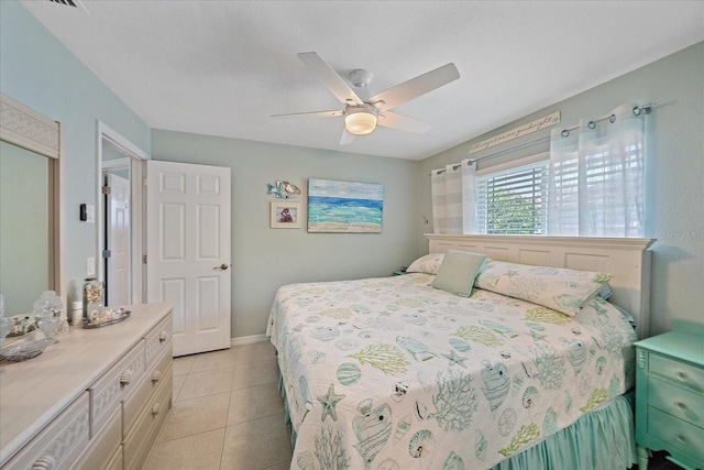 10341 Greenway Ave, Englewood, FL 34224 - bedroom featuring light tile patterned floors and a ceiling fan