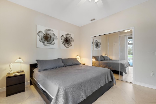 5001 Almar Dr, Punta Gorda, FL 33950 - bedroom with light tile patterned flooring and a ceiling fan