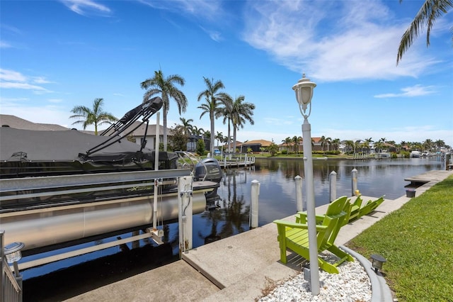 5001 Almar Dr, Punta Gorda, FL 33950 - dock area featuring boat lift and a water view