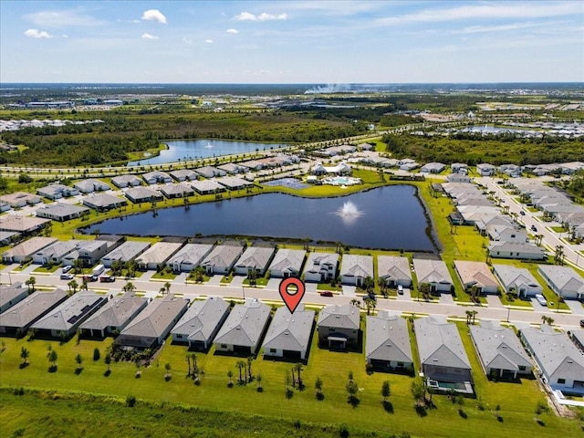 18525 Midsummer Pl, Venice, FL 34293 - aerial view of residential area featuring a large body of water
