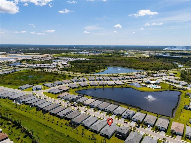 18525 Midsummer Pl, Venice, FL 34293 - aerial view of residential area with a large body of water
