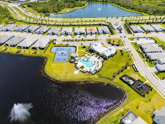 18525 Midsummer Pl, Venice, FL 34293 - aerial view of residential area featuring a large body of water