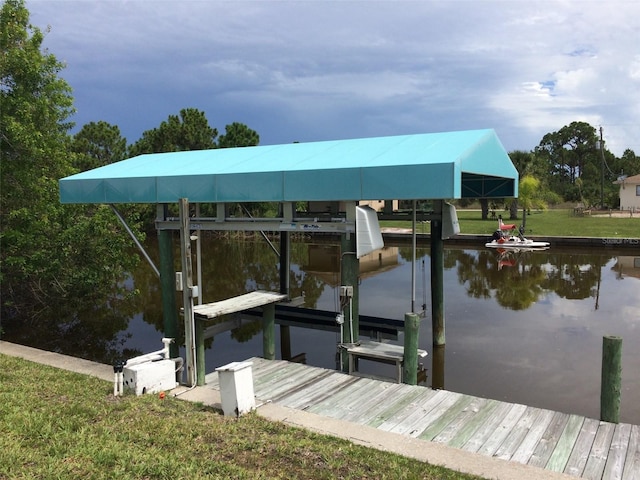 15140 Lyneburg Ave, Port Charlotte, FL 33981 - dock with boat lift and a water view
