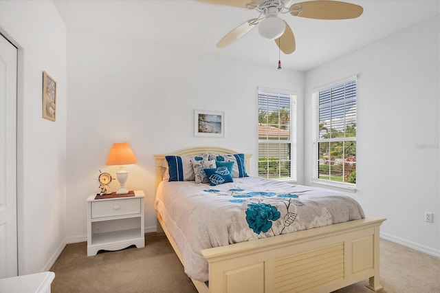 4841 Whispering Oaks Dr, North Port, FL 34287 - bedroom with carpet flooring and a ceiling fan