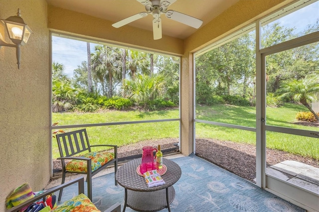 4841 Whispering Oaks Dr, North Port, FL 34287 - sunroom / solarium with a ceiling fan