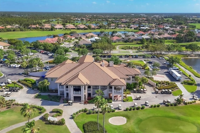 4841 Whispering Oaks Dr, North Port, FL 34287 - aerial perspective of suburban area featuring a large body of water and a golf club