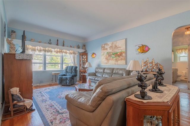 living room featuring hardwood / wood-style flooring