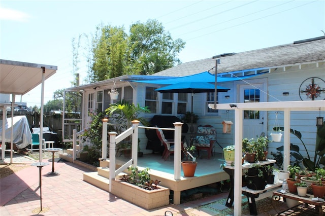 rear view of property with a patio