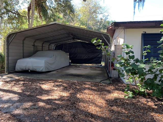 view of car parking with a carport