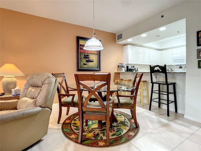 view of tiled dining area