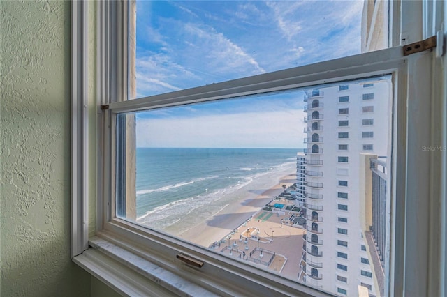 room details with a beach view and a water view