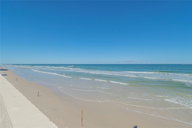 property view of water with a beach view