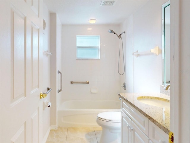 5300 S Atlantic Ave Unit 9201, New Smyrna Beach, FL 32169 - full bathroom with tiled shower / bath, toilet, large vanity, and tile flooring