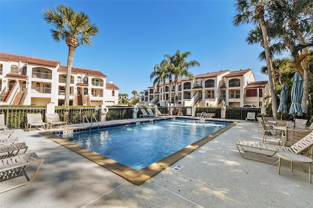 view of pool featuring a patio area