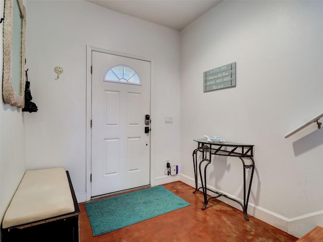 foyer with concrete floors