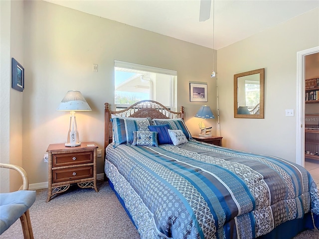 bedroom with carpet and ceiling fan