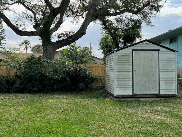 exterior space with a storage unit