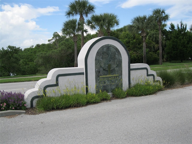 view of community sign