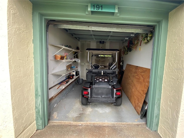 view of garage