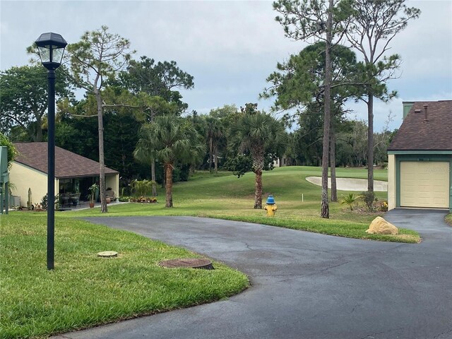 view of community with a lawn