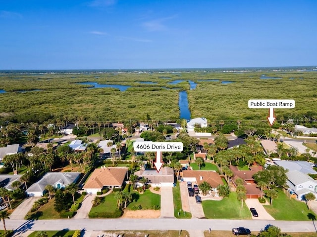 4606 Doris Dr, New Smyrna Beach, FL 32169 - view of property location featuring a large body of water and nearby suburban area
