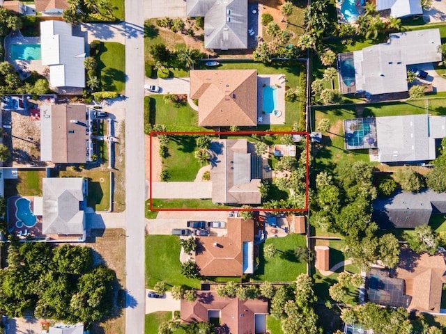 4606 Doris Dr, New Smyrna Beach, FL 32169 - aerial view of residential area featuring property parcel outlined