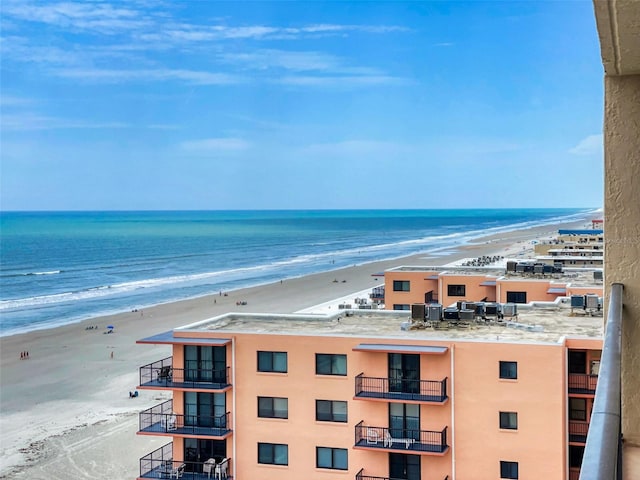 property view of water with a beach view